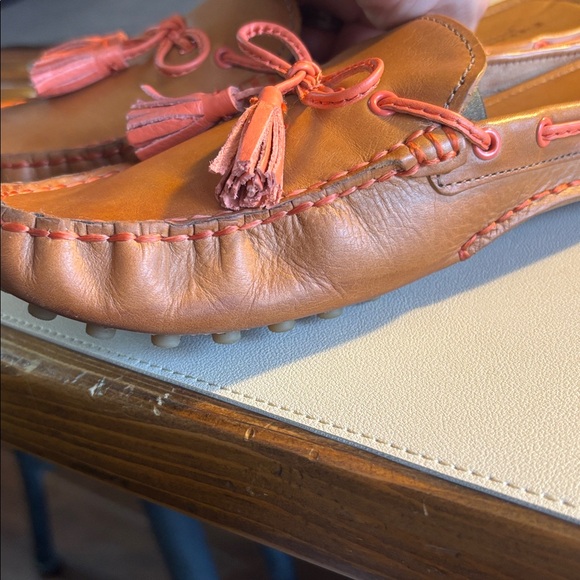 Coach Women's Brown Leather Moccasins with Tassels - Picture 10 of 14